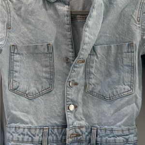Zara Blue Lightweight Shirt Jumpsuit